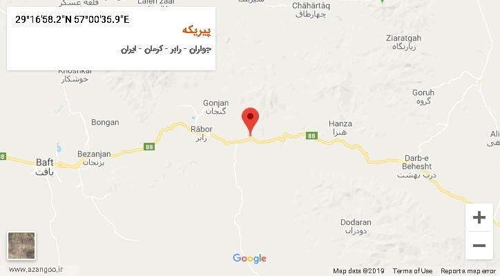 روستای پیریکه بر روی نقشه