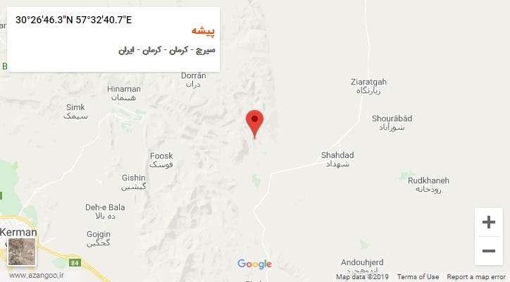 روستای پیشه بر روی نقشه