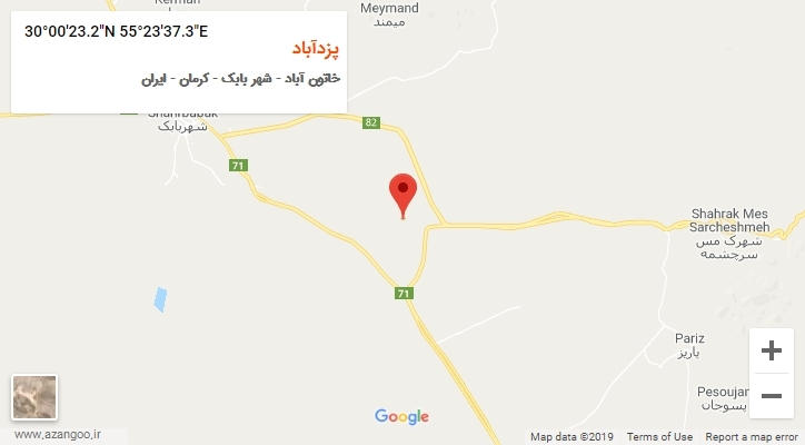 روستای پزدآباد بر روی نقشه