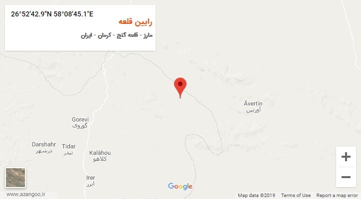 روستای رایین قلعه بر روی نقشه