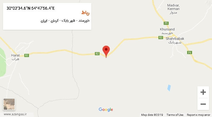 روستای رباط بر روی نقشه