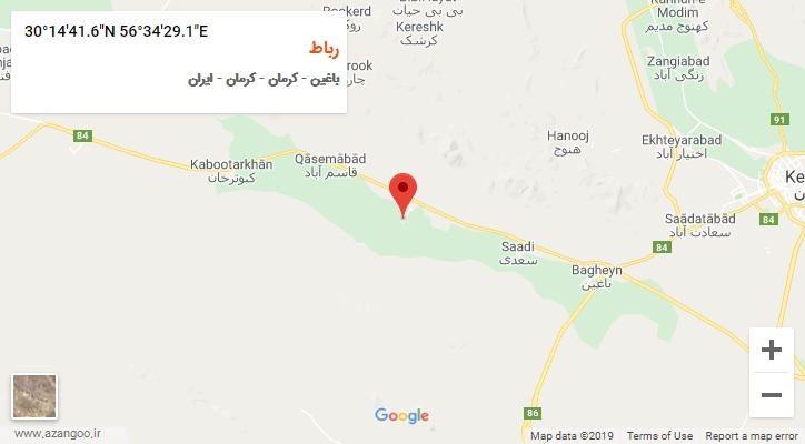 روستای رباط بر روی نقشه