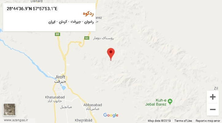روستای ردکوه بر روی نقشه