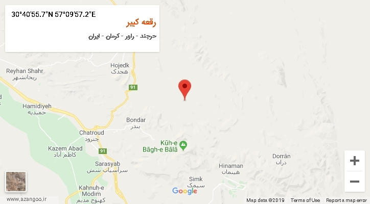 روستای رقعه کبیر بر روی نقشه