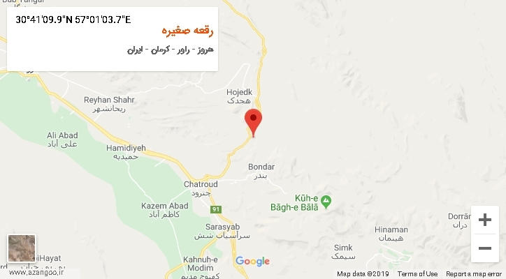 روستای رقعه صغیره بر روی نقشه