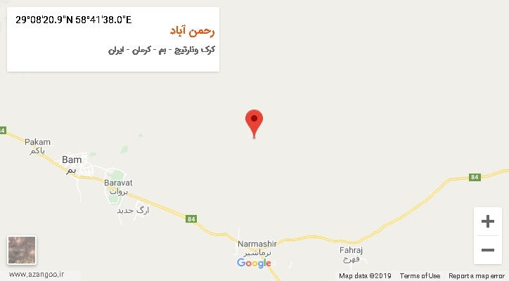 روستای رحمن آباد بر روی نقشه