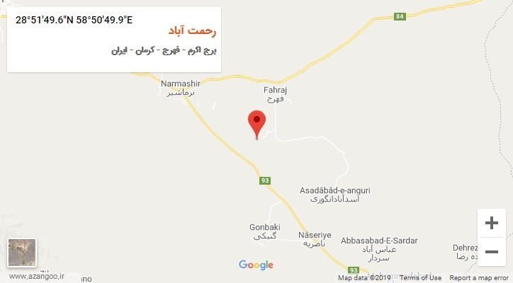 روستای رحمت آباد بر روی نقشه