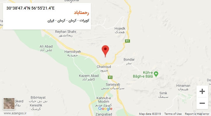 روستای رحمتاباد بر روی نقشه