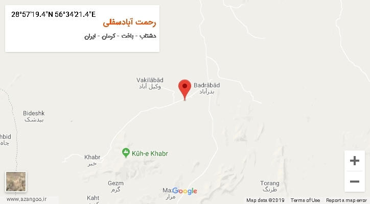 روستای رحمت آبادسفلی بر روی نقشه