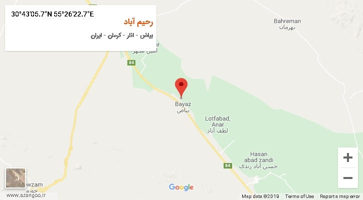 روستای رحیم آباد بر روی نقشه