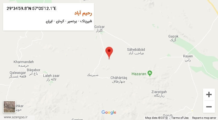 روستای رحیم آباد بر روی نقشه