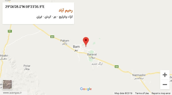 روستای رحیم آباد بر روی نقشه