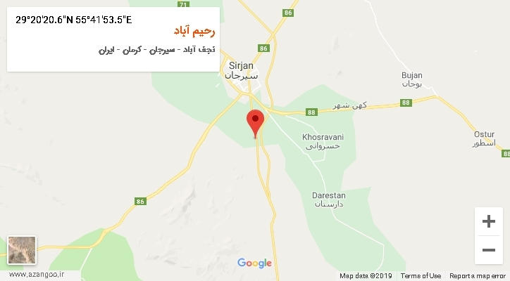 روستای رحیم آباد بر روی نقشه