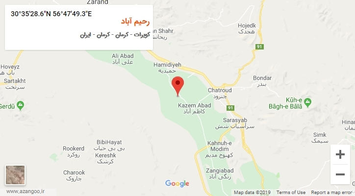 روستای رحیم آباد بر روی نقشه