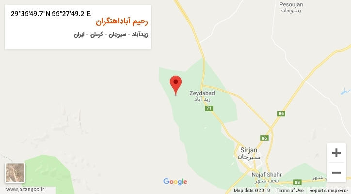 روستای رحیم آباداهنگران بر روی نقشه
