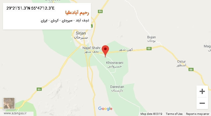 روستای رحیم آبادعلیا بر روی نقشه