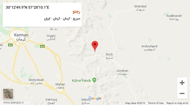 روستای رجنو بر روی نقشه