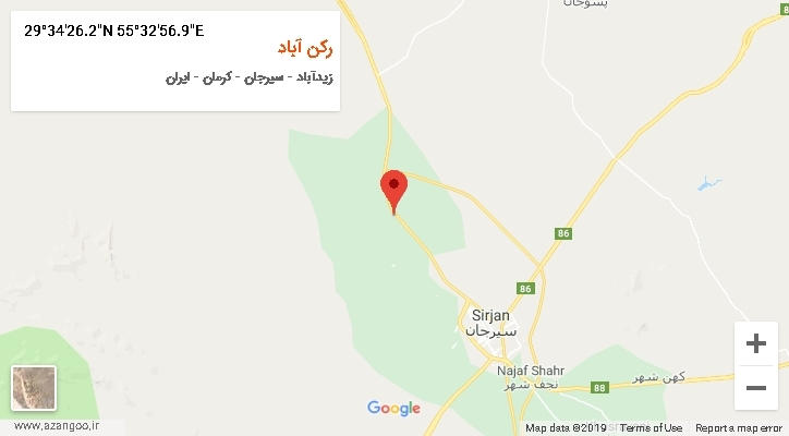 روستای رکن آباد بر روی نقشه