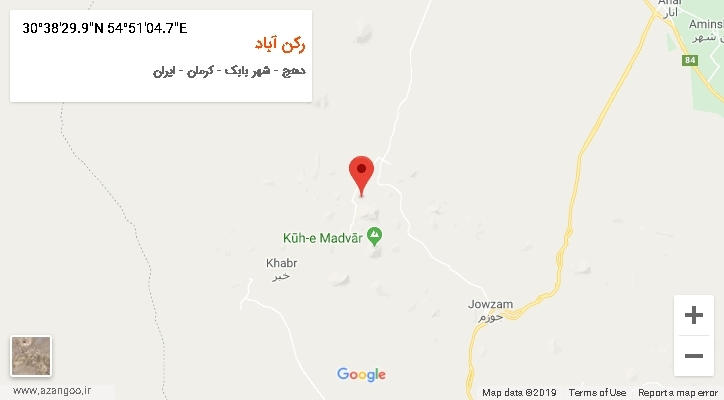 روستای رکن آباد بر روی نقشه