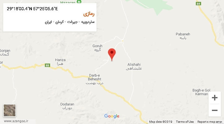 روستای رمازی بر روی نقشه
