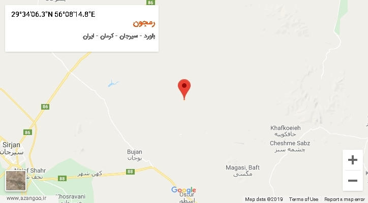 روستای رمجون بر روی نقشه