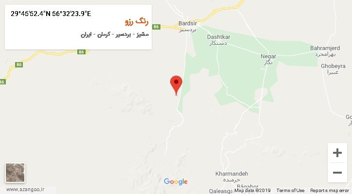 روستای رنگ رزو بر روی نقشه