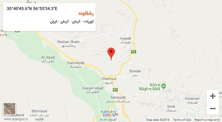 روستای رشقاوند بر روی نقشه
