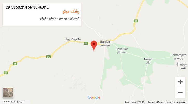 روستای رشک مینو بر روی نقشه