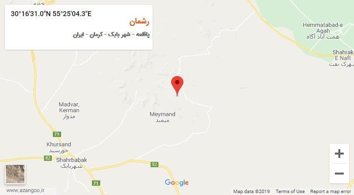 روستای رشمان بر روی نقشه