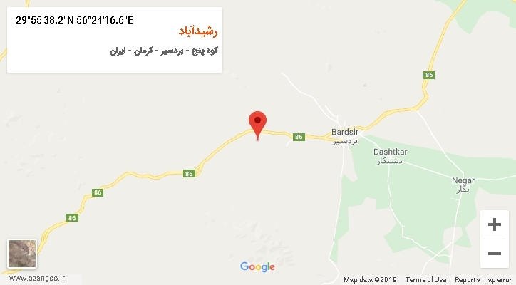 روستای رشیدآباد بر روی نقشه