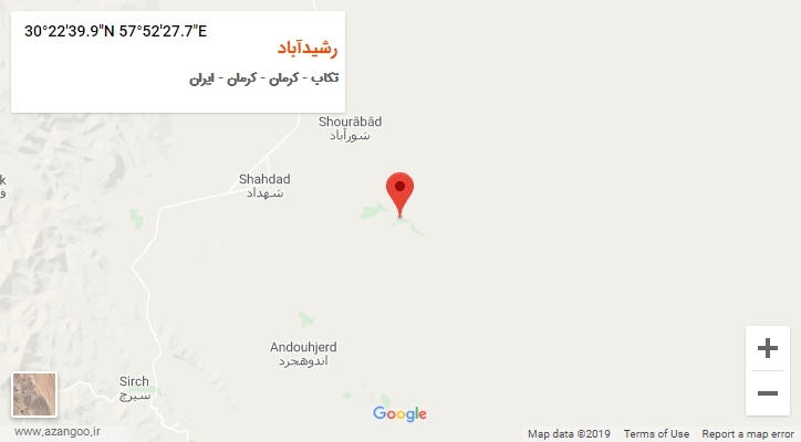 روستای رشیدآباد بر روی نقشه
