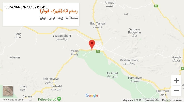 روستای رستم آباد(شهرک ابوذر) بر روی نقشه