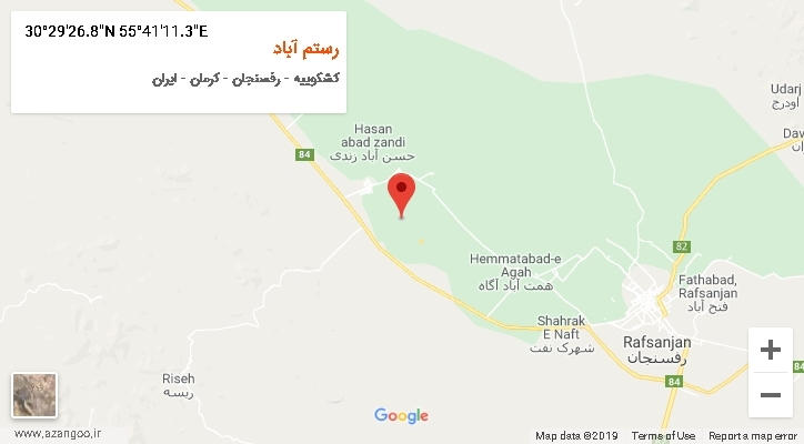 روستای رستم آباد بر روی نقشه