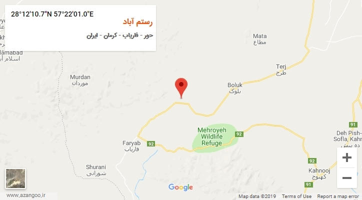 روستای رستم آباد بر روی نقشه