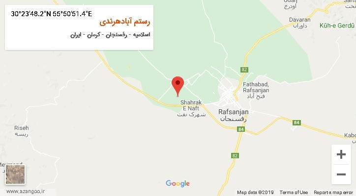 روستای رستم آبادهرندی بر روی نقشه