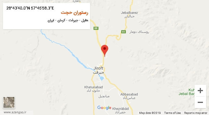 روستای رستوران حجت بر روی نقشه