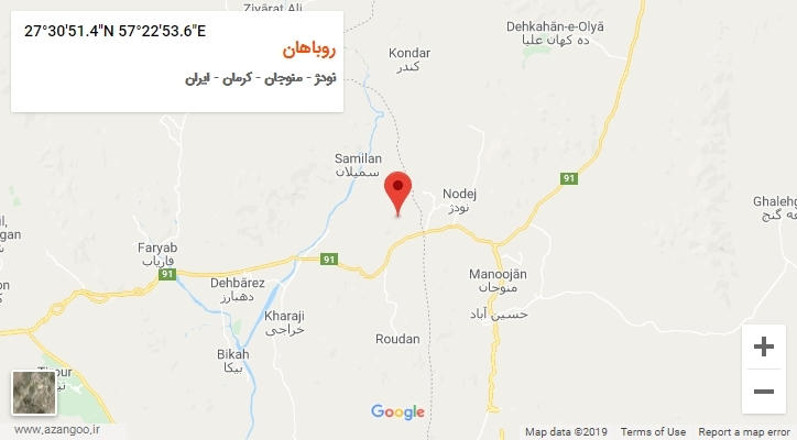 روستای روباهان بر روی نقشه