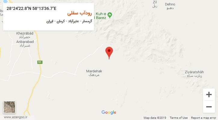 روستای رودآب سفلی بر روی نقشه