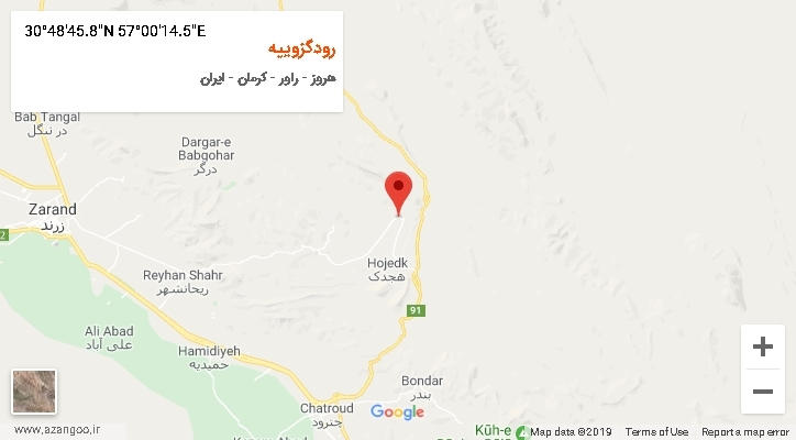 روستای رودگزوییه بر روی نقشه