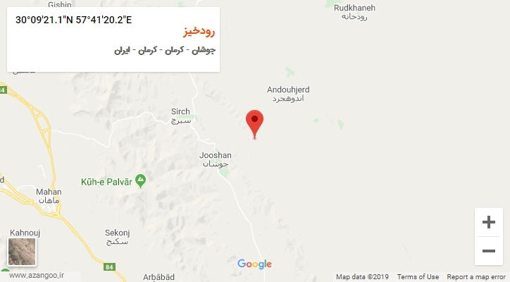 روستای رودخیز بر روی نقشه