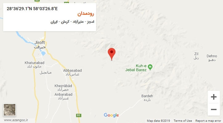 روستای رودمدان بر روی نقشه