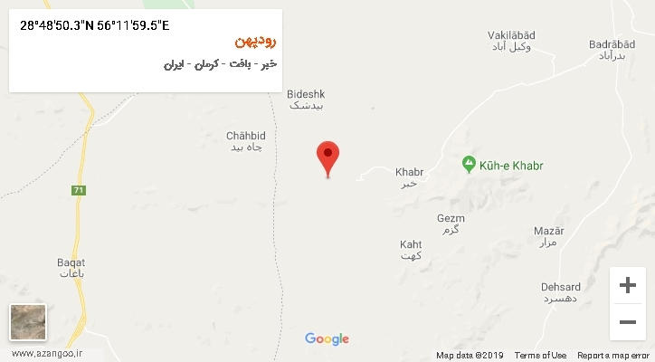روستای رودپهن بر روی نقشه