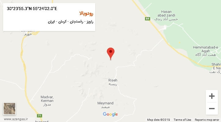 روستای رودوبالا بر روی نقشه
