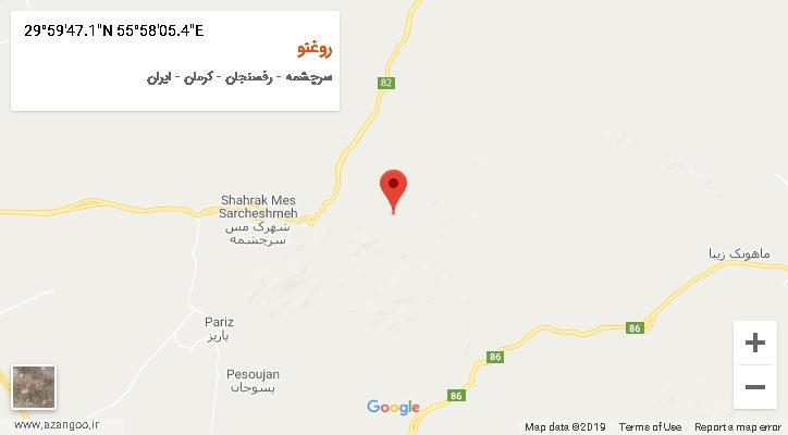 روستای روغنو بر روی نقشه