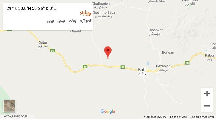 روستای روزآباد بر روی نقشه