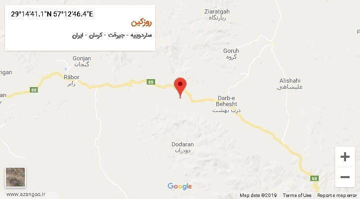 روستای روزکین بر روی نقشه