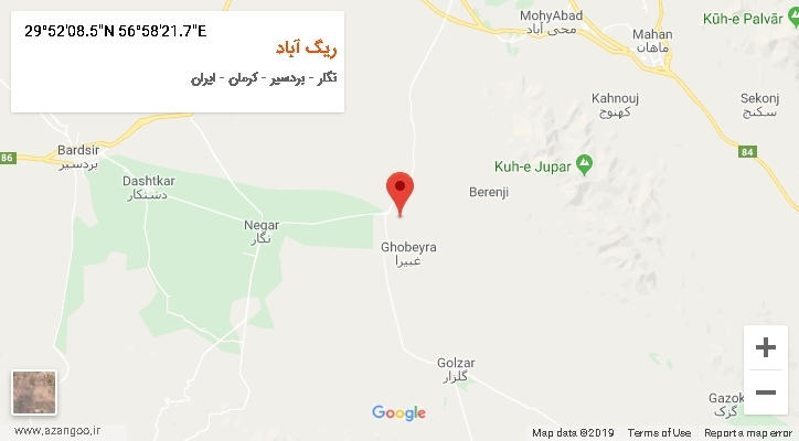 روستای ریگ آباد بر روی نقشه