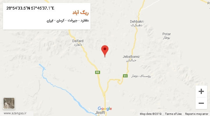 روستای ریگ آباد بر روی نقشه