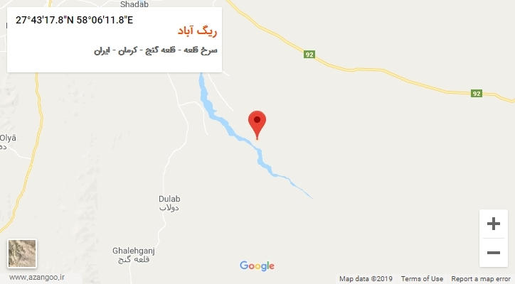 روستای ریگ آباد بر روی نقشه
