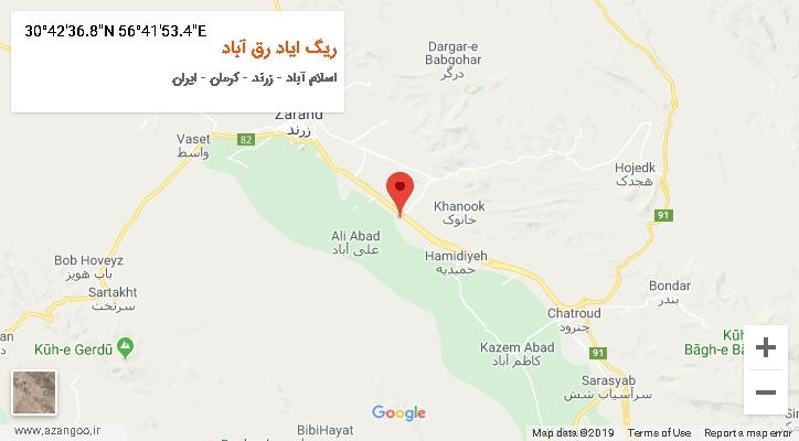 روستای ریگ ایاد رق آباد بر روی نقشه